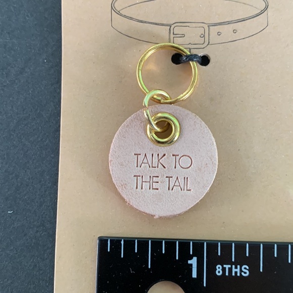 Leather Pet Tag, ‘Talk To The Tail’. - Picture 2 of 5